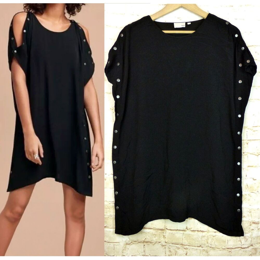Aritzia Aamito Snap Dress Womens S Black Rayon Mini Wilfred Free Rock Lagenlook